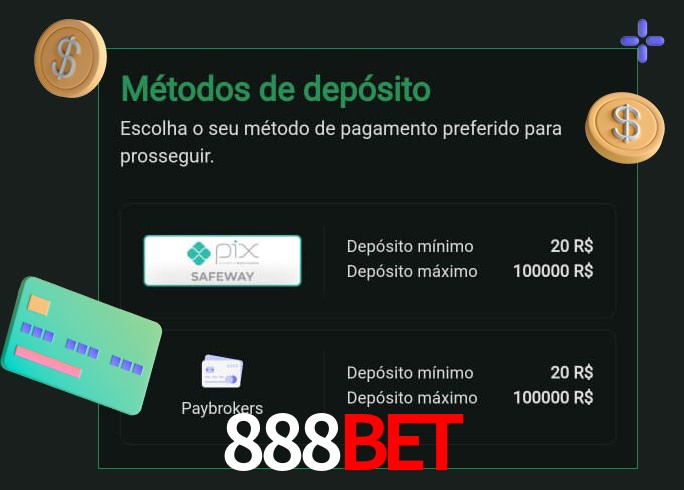 O cassino 888BET oferece uma grande variedade de métodos de pagamento